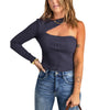 Solid Color Asymmetric Strapless Sexy Sweater